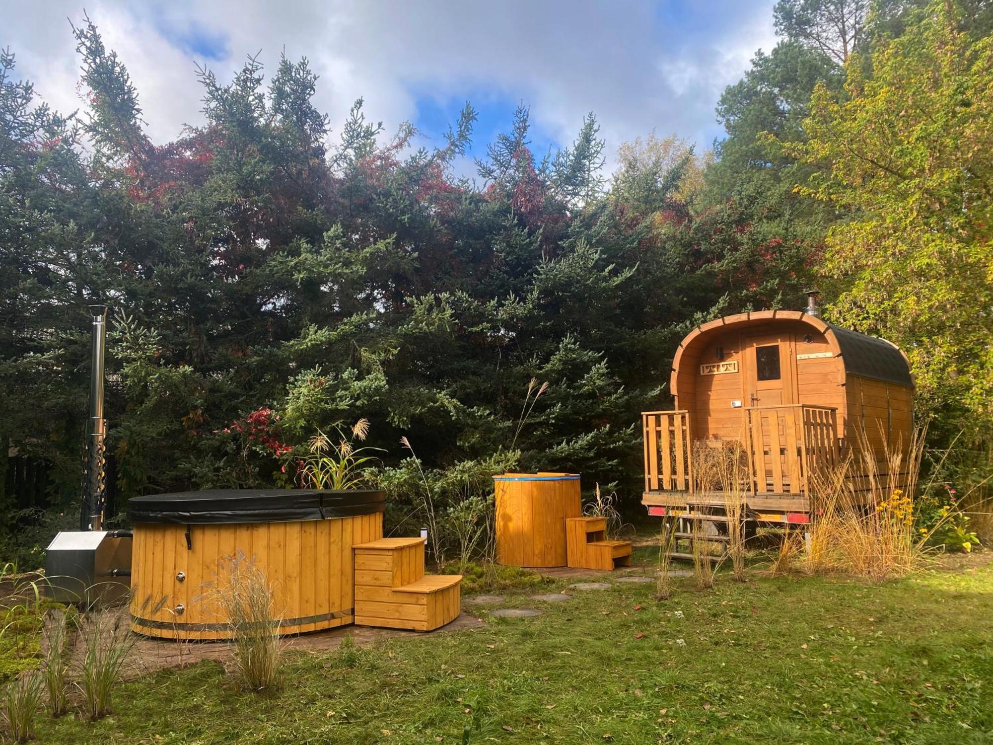 Szeroki Bor Oaza W Puszczy Z Sauna, Bania I Jacuzzi Extérieur photo